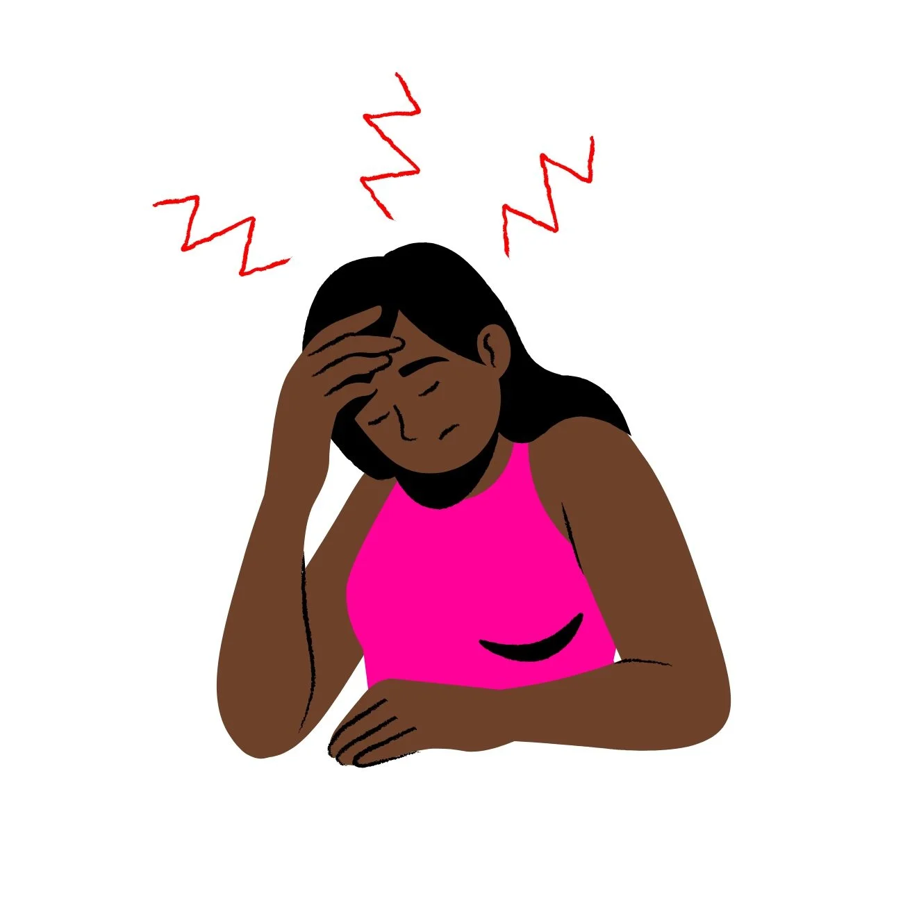 Illustration of tongue-induced migraines and headaches